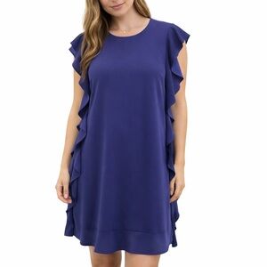 Luisa Cerano Ruffle Sleeveless Dress Medium